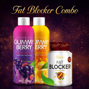 Fat Blocker Combo by Slender Living SA - 2 Gummy Berry Juices and Fat Blocker Supplement