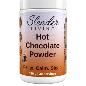 Slender Living Hot Chocolate Powder 390g 30 Servings - Relax Calm Sleep
